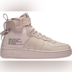 Nike Air Force AF1 pale pink hightop military sneaker shoes size 4.5Y